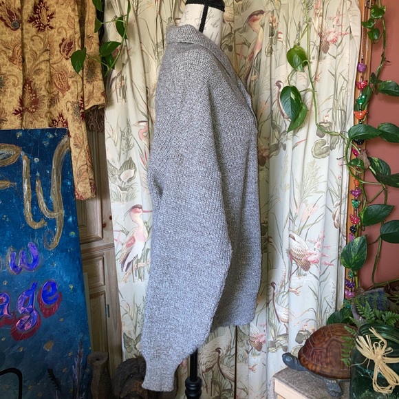 Vintage 80s LL Bean Men’s Elbow Patch Collared Wool Blend Sweater Large - Picture 5 of 10